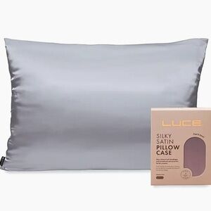 Luce Silky Satin Pillowcase - Silver / gray, new